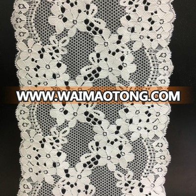 low MOQ wholesale 18cm pink knitted african style french lace red trimming